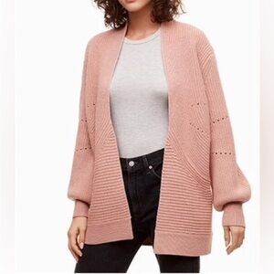 Aritzia Wilfred Darcey Cardigan Merino Wool Oversized Light Pink